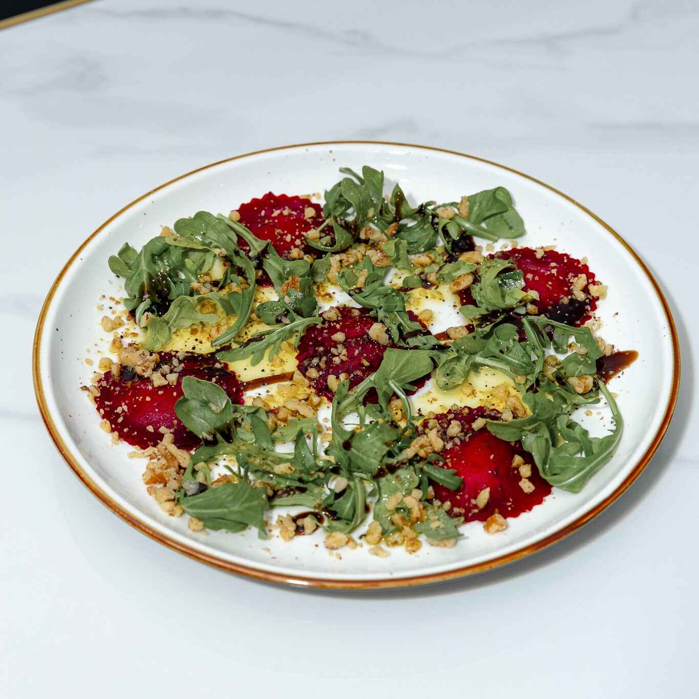 salad in marble background