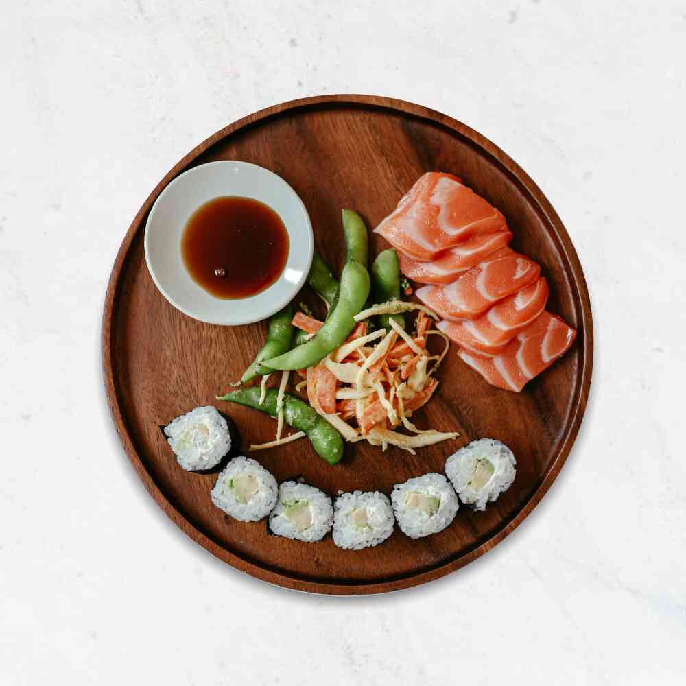 sushi in marble background